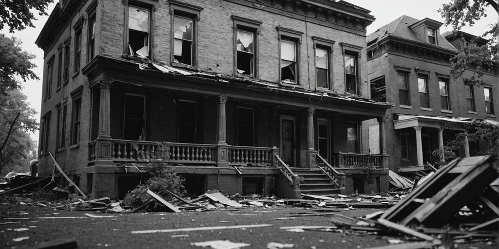Storm-damaged multi-family property on Park Avenue.