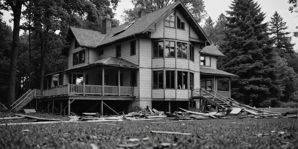 Damaged vacation home in Lakeside Park under repair