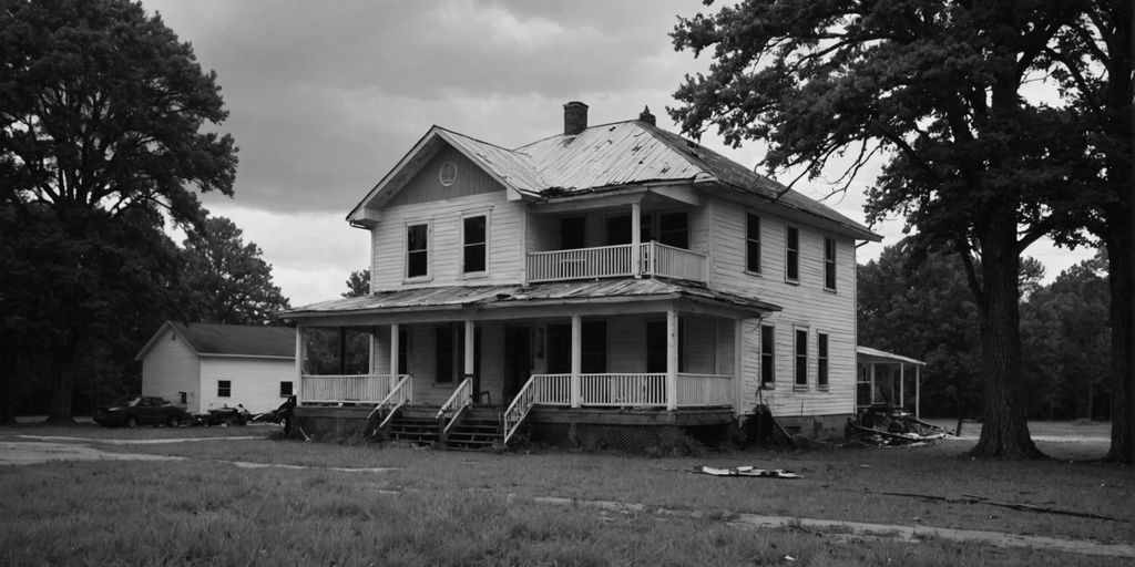 Damaged vacation home in Pine Bluff after storm
